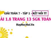 Bài 1.8 SGK Toán 7 tập 1 Kết nối tri thức